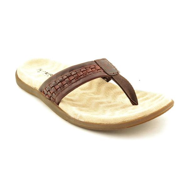 sperry leather flip flops