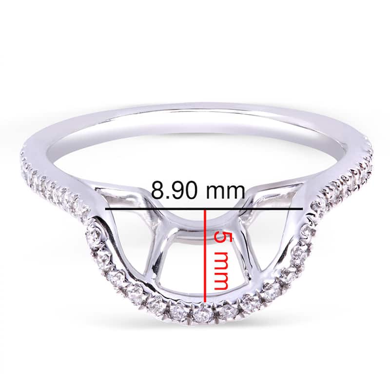 Annello by Kobelli 14k White Gold 1/5ct TDW Curved Diamond Wedding Band