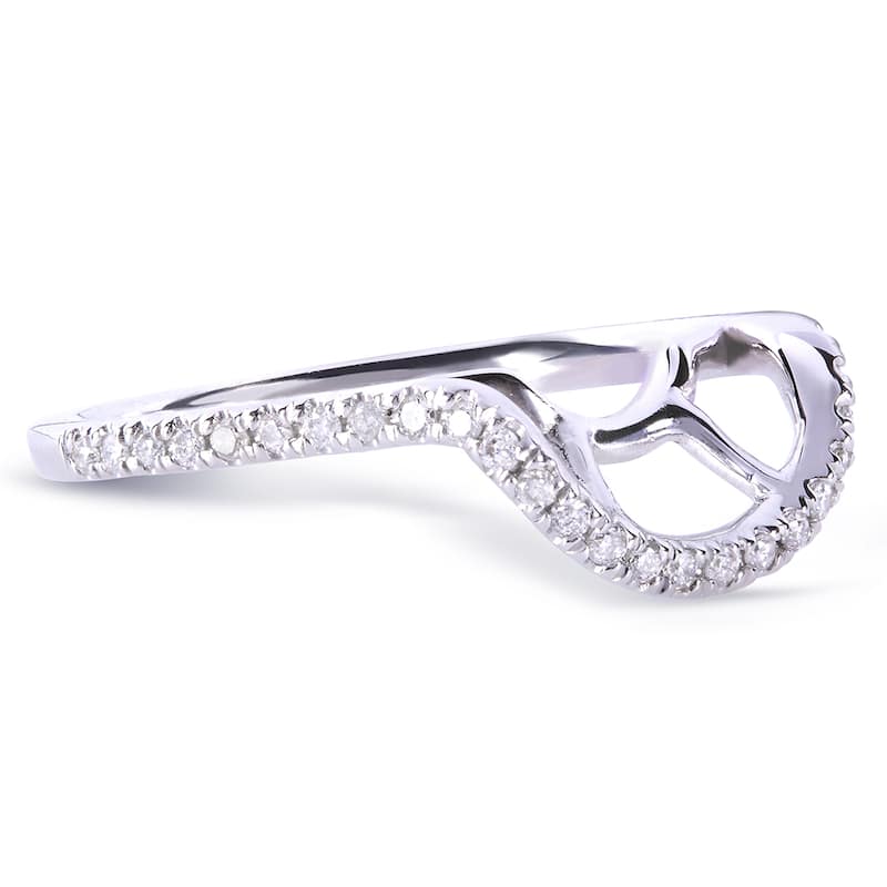 Annello by Kobelli 14k White Gold 1/5ct TDW Curved Diamond Wedding Band