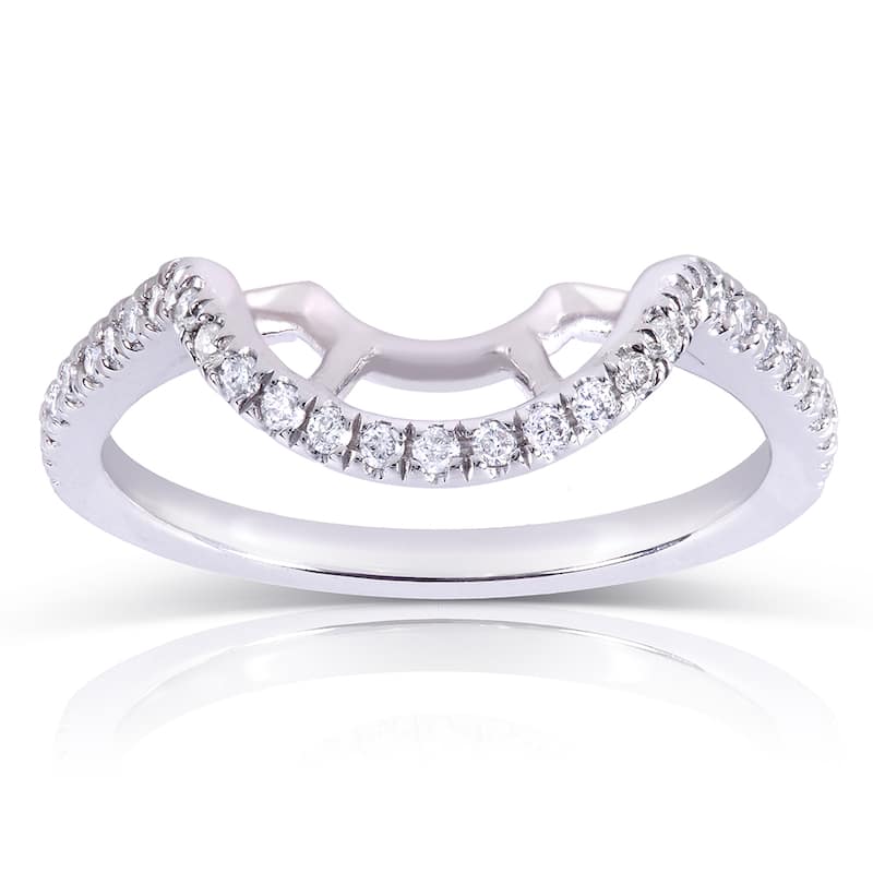 Annello by Kobelli 14k White Gold 1/5ct TDW Curved Diamond Wedding Band