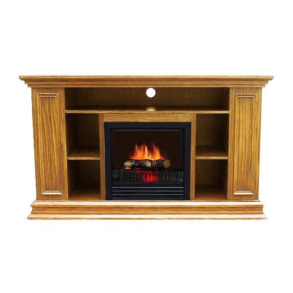 Shop Boston Oak Veneer Media Fireplace Overstock 9638258