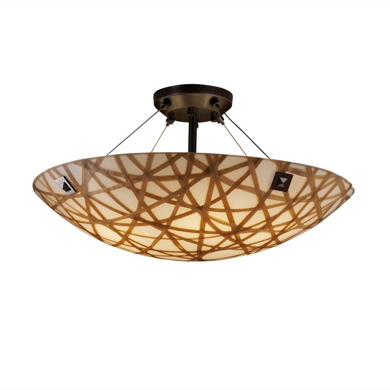 Justice Design 3Form Finials 6-light Bowl Semi-flush Mount - Bronze - Dark bronze