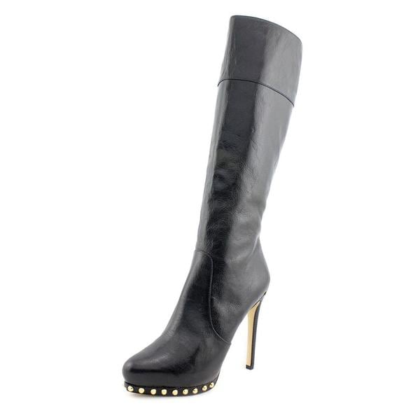 michael kors tall black leather boots