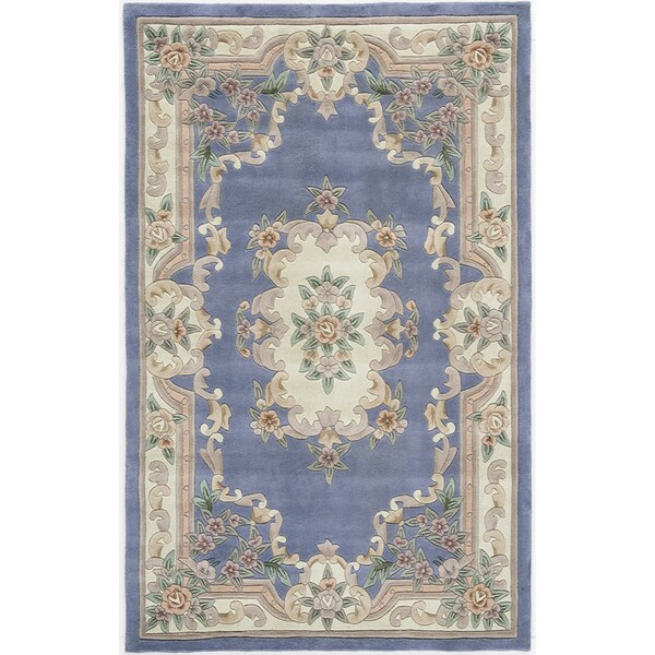 Heritage Blue Hand crafted Wool Area Rug (5 x 8)   16823437