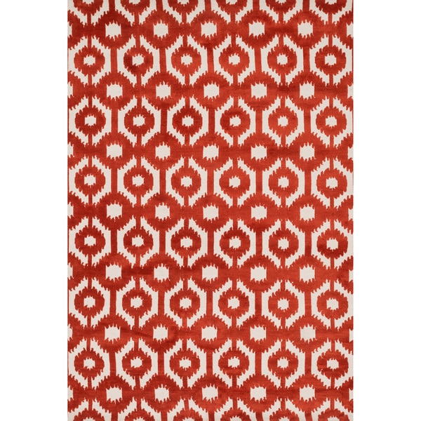 Aaron Rust Lattice Microfiber Woven Rug - 7'6" x 9'6"