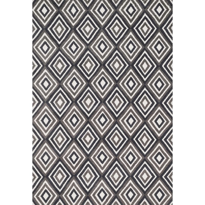 Alexander Home Aaron Diamond Microfiber Woven Rug