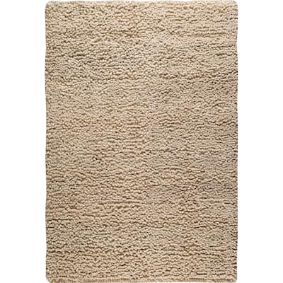 Handmade Square White New Zealand Wool Rug (India) - 3' x 5'