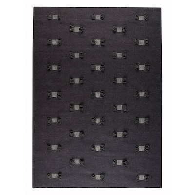 Handmade Napoli Charcoal New Zealand Wool Rug (India) - 4' x 6'