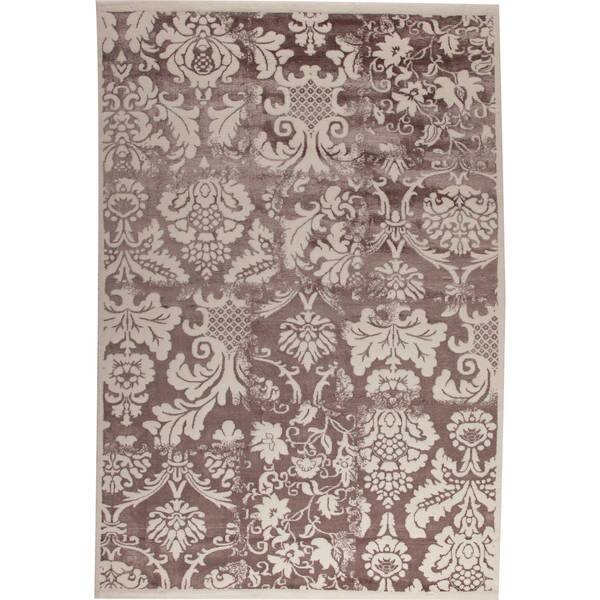 Damask Baroque Pattern Black on White Hand & Bath Towel