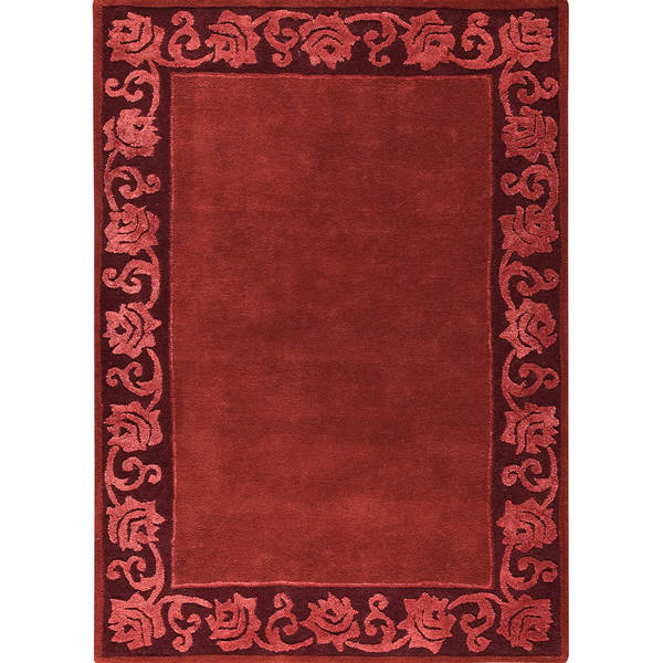 Handmade Vienna Plum New Zealand Wool Rug (India)
