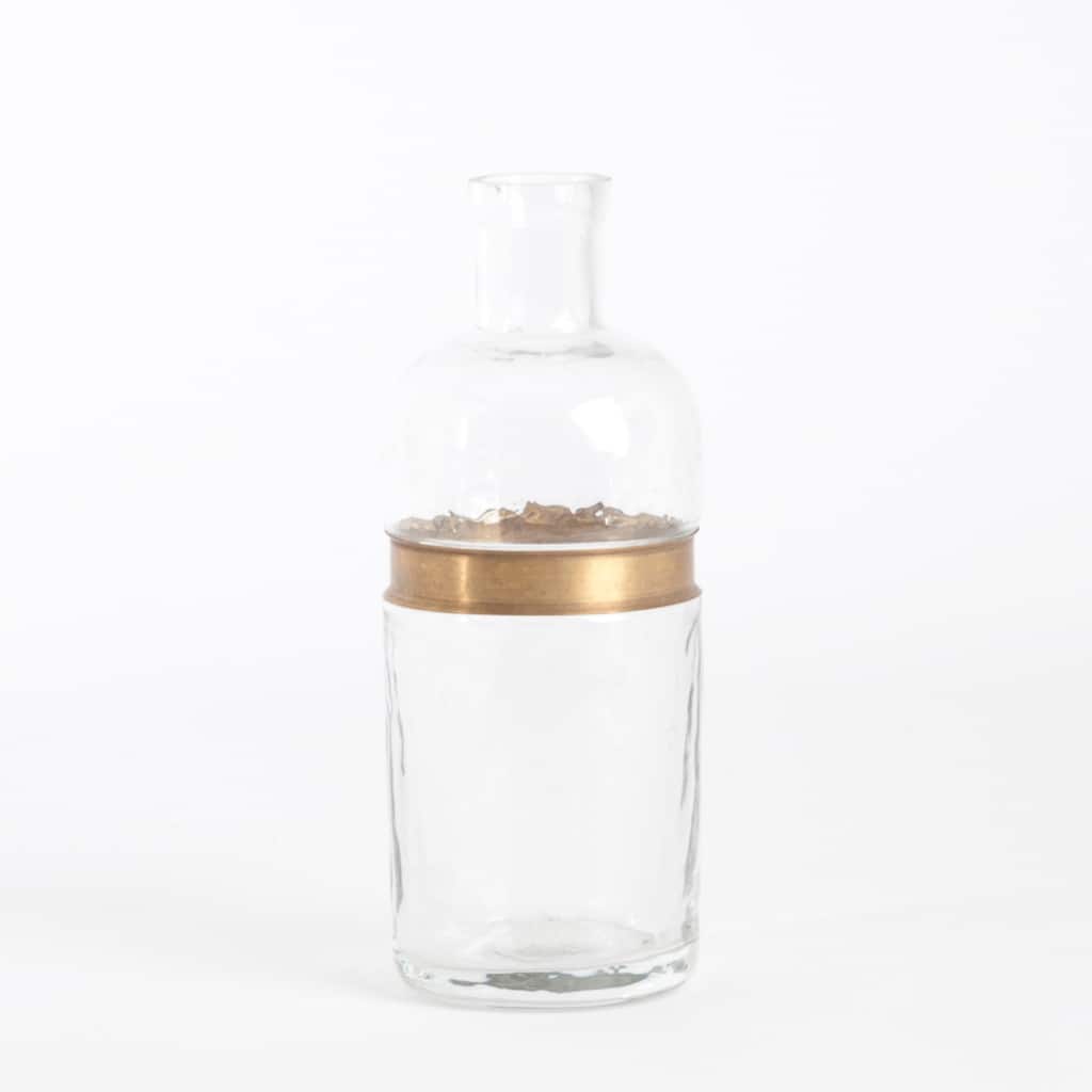 Goldtone Rimmed Bottle Vase