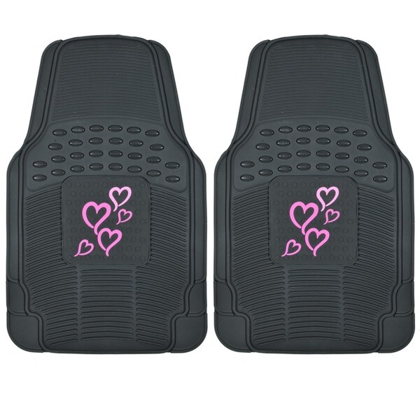 BDK Heart Design Front 2piece Car Rubber Mats Free Shipping On