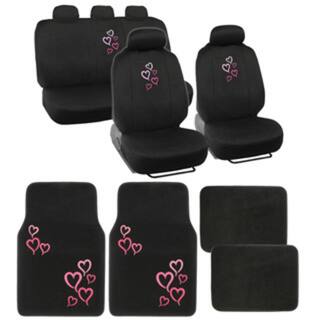 Shop Bdk Full Set Heart Love Car Seat Covers And Floor Mats Free
