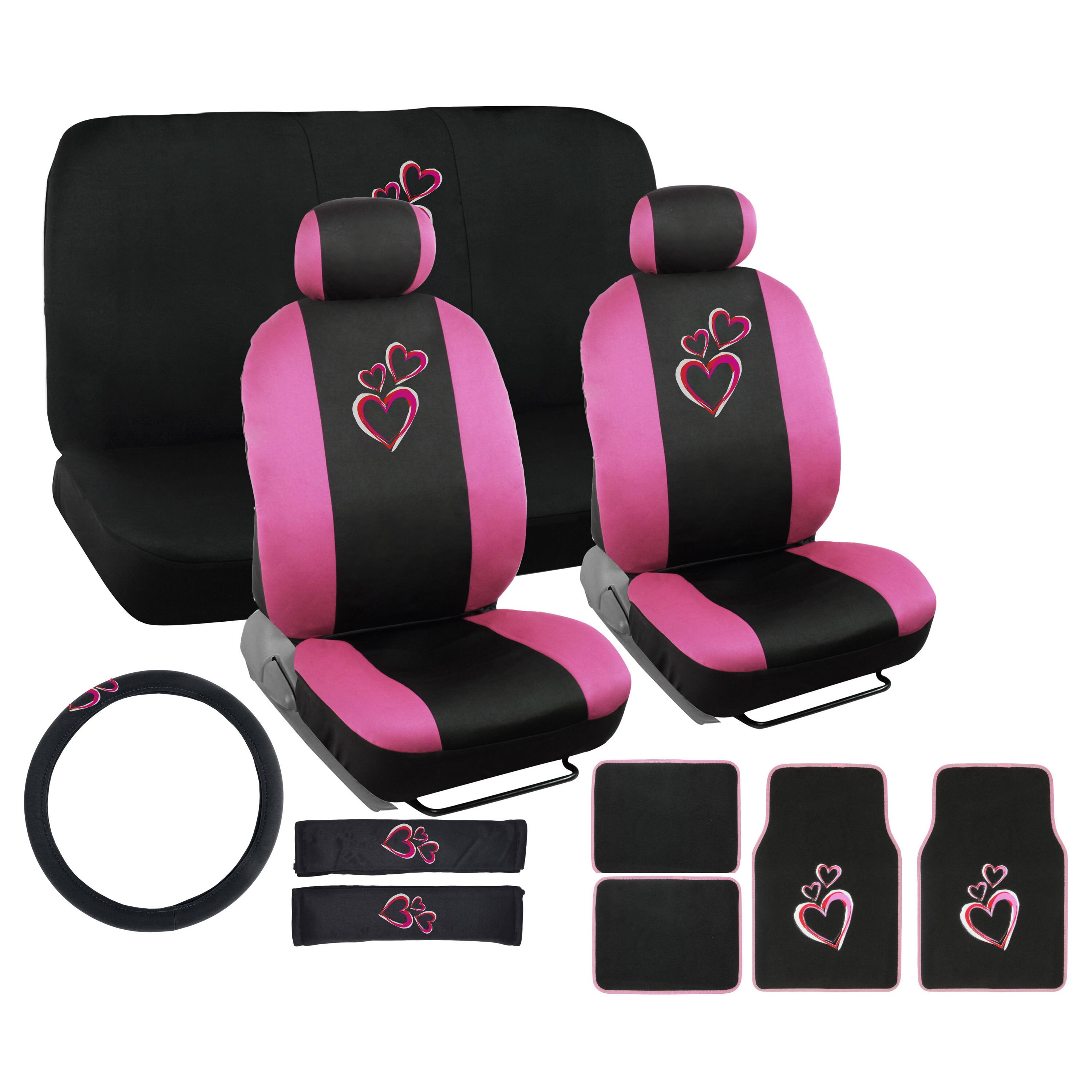 Shop BDK Full Set New Love Car Seat Covers and Floor Mats Free