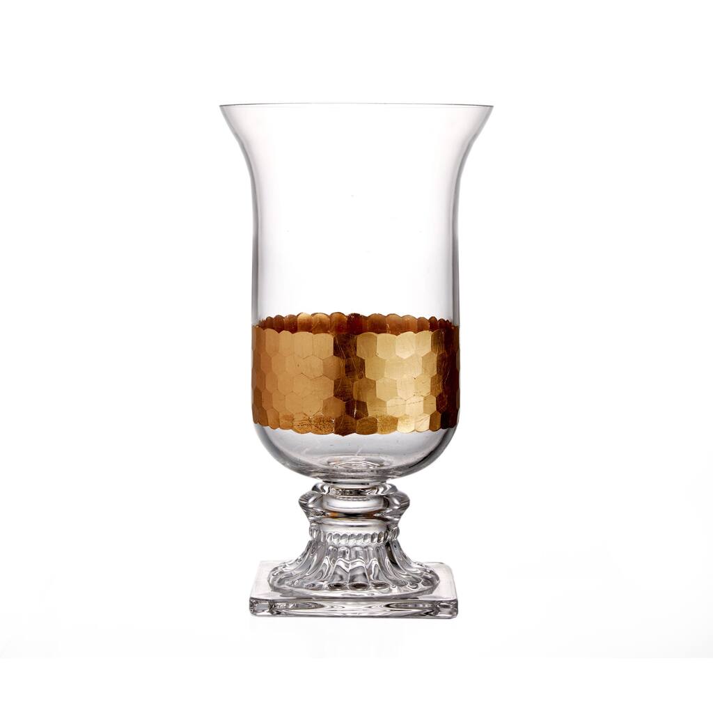 Daphne Gold Hurricane 10-inch Candle Holder
