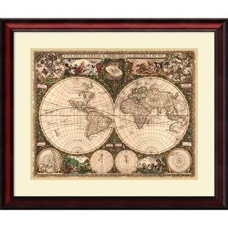 Map Of The World Framed Art Ward Maps 'World Map, 1660' Framed Art Print 29 ...