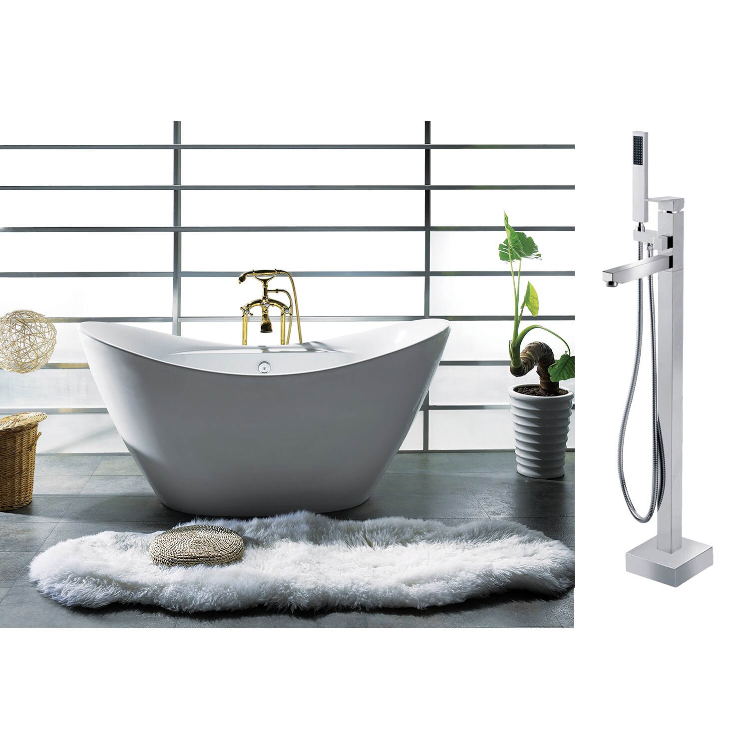 Shop AKDY 67inch OSF210+8733+AK Europe Style White Acrylic Free