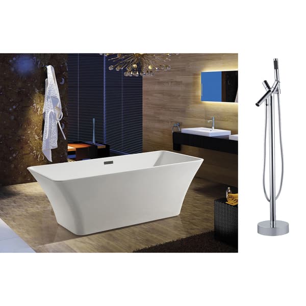 AKDY 67inchOSF295+8711AK Europe Style White Acrylic Free Standing