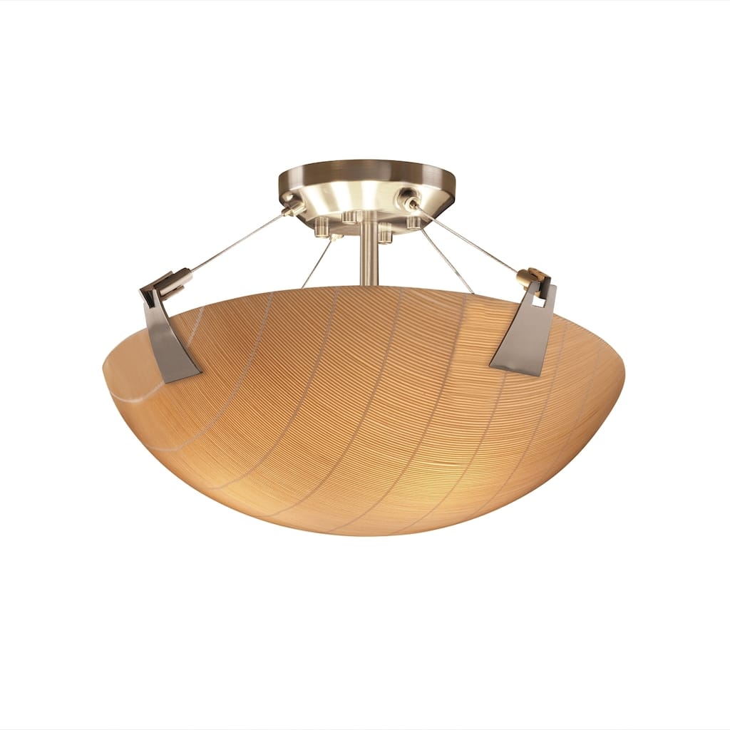 Justice Design Group 3form Tapered Clips 3-light Round Bowl Semi-flush