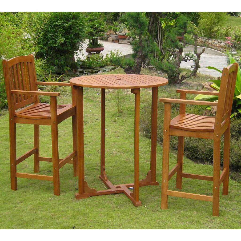 Royal Tahiti Sagunto 3-piece Patio Bar-Height Bistro Set