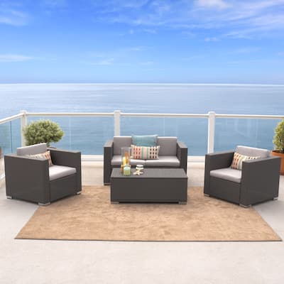 Murano 4-piece Outdoor Wicker Sofa Set by Christopher Knight Home