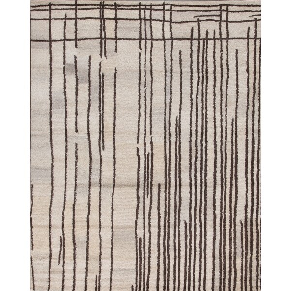 Shop Handtufted Stylish and Modern Contemporary Grey Wool Rug (9'x12