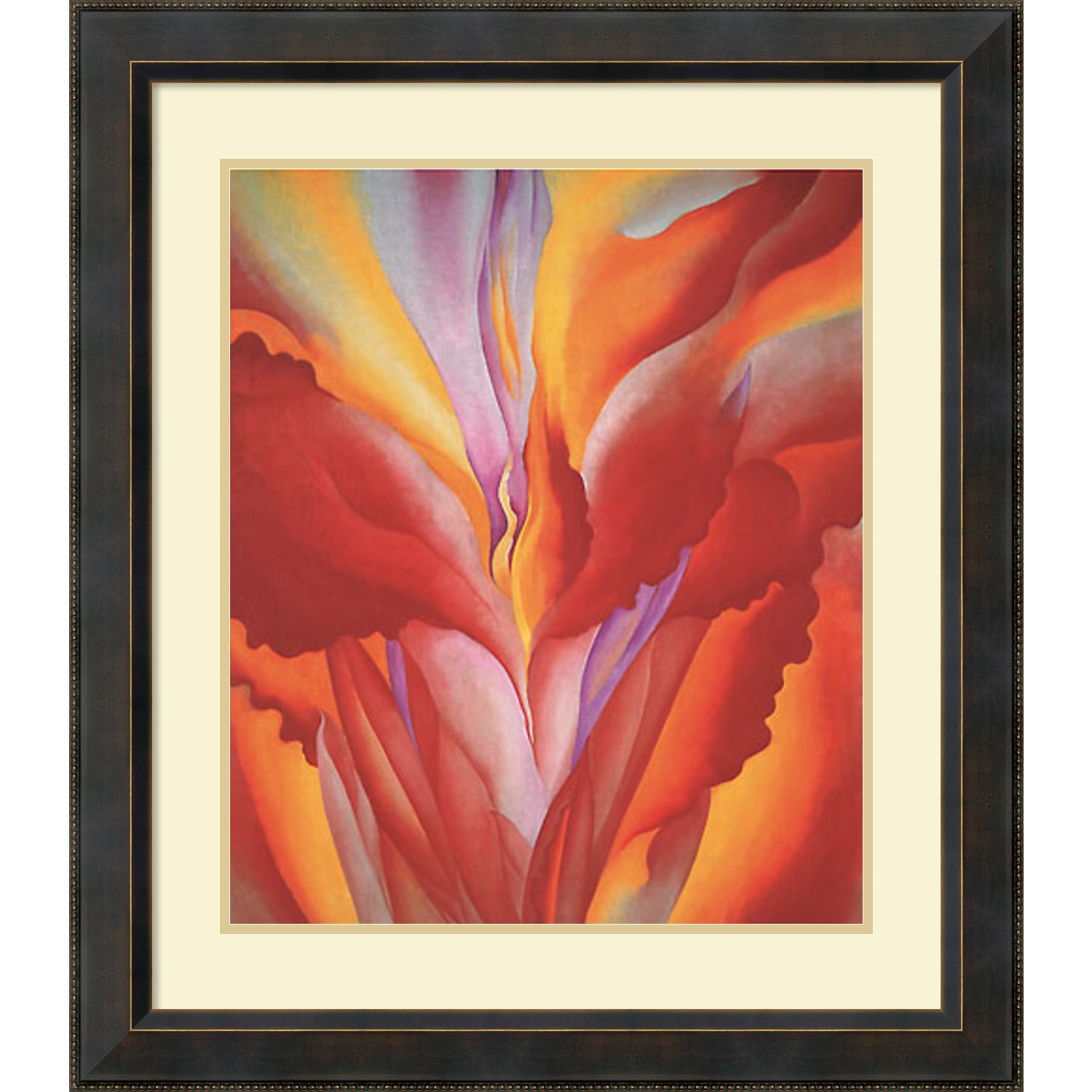かんなぎ アートグラフC Georgia O'Keeffe 'Red Canna' Framed Art Print 29 x 32-inch - Bed