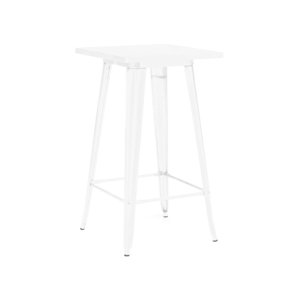 Amalfi Glossy White Steel Bar Table 42 Inch