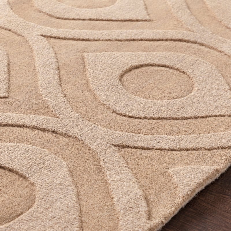 Hand-Woven Abi Tone-on-Tone Wool Rug - 2'3" x 14' - Taupe