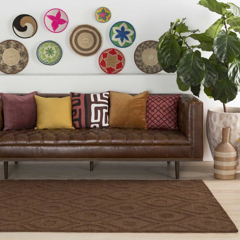Hand-Woven Abi Tone-on-Tone Wool Rug - 2'3" x 14' - Brown