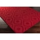 preview thumbnail 46 of 62, Hand-Woven Abi Tone-on-Tone Wool Rug - 2' 3" x 14' Red