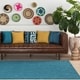 preview thumbnail 50 of 62, Hand-Woven Abi Tone-on-Tone Wool Rug - 2' 3" x 14' Teal