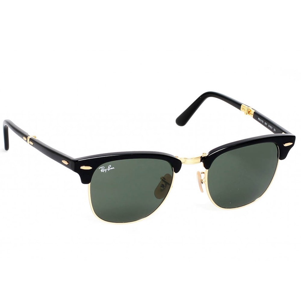 Shop For Ray Ban Clubmaster Rb2176 Unisex Black Gold Frame Green Lens Folding Sunglasses Get Free Delivery On Everything At Overstock Your Online Sunglasses Shop Get 5 In Rewards With Club O