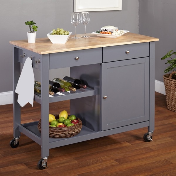 Simple Living Columbus Grey Kitchen Cart With Wood Top A3c00757 0712 49dd 8889 C38a6d58bc35 600 