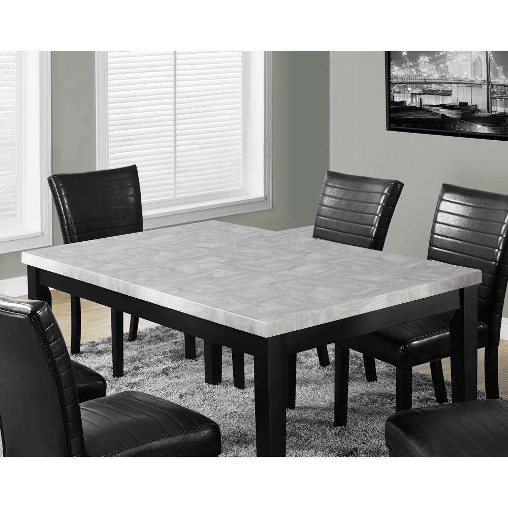 Grey Laquered Marble Look Dining Table (38 x 64 inches)