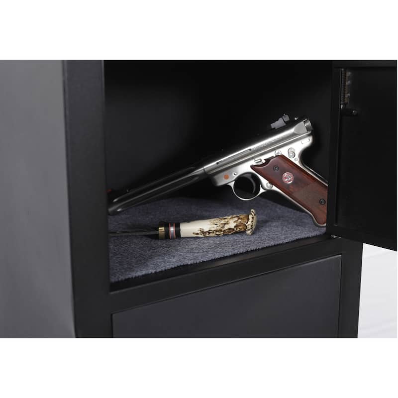 Metal Five Gun Locking Security Cabinet with Separate Ammunition Compartment