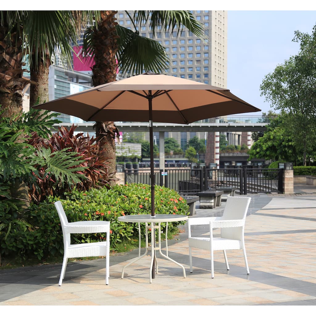 Corvus Malta 9-foot Coffee Khaki Patio Umbrella