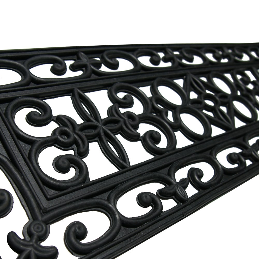 Rubber-Cal Regal 1 X 3 (ft) Rubber Black Indoor/Outdoor Stair Tread Rug in  the Rugs department at