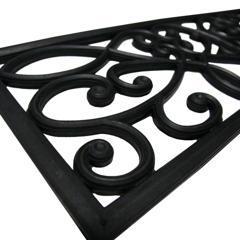 Rubber-Cal 6-Piece New Amsterdam Non-Slip Treads Rubber Step Mats, 9.75 by 29.75-Inch, Black - 9.7 x 29.7