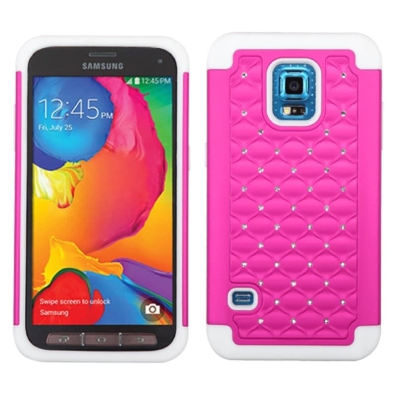 Insten Hybrid Rubberized Hard Pc Silicone Phone Case Cover With Diamond For Samsung Galaxy S5 Sport Sm G860p Sprint As Is Item Overstock 14645788