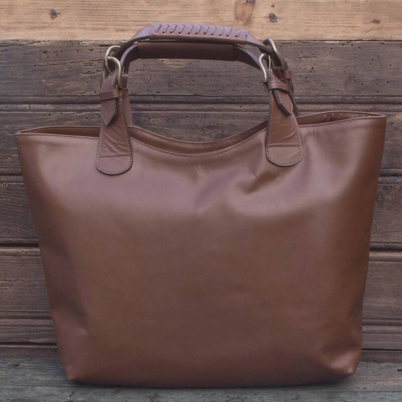 Handmade Leather 'Generosity' Tote Handbag (Mexico)