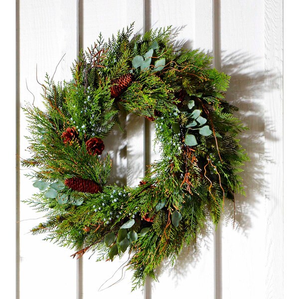 Sage & Co 30-inch Cedar Juniper Christmas Wreath - Overstock - 9648625