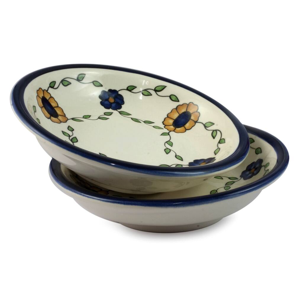 Handmade Set of 2 Ceramic 'Margarita' Dinner Bowls (Guatemala)