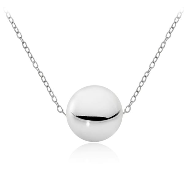 Mondevio Silver 10mm Ball Bead Necklace