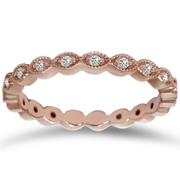 Vintage Rose Gold Eternity Band 6