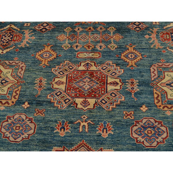 teal tribal rug