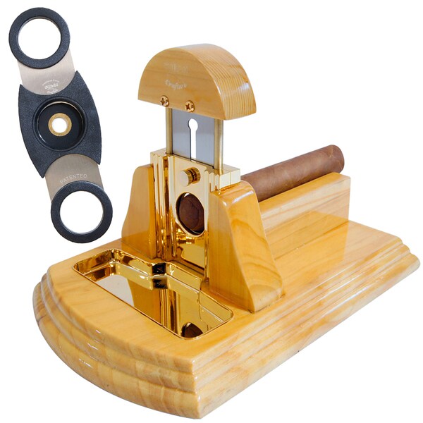 Mesa Fina Madera Oak Table Top Cigar Cutter Set Free Shipping On Orders Over 45 Overstock