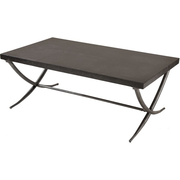 Valencia Black Cantera Stone Tail Table Free Shipping Valencia Black Cantera Stone Tail Table