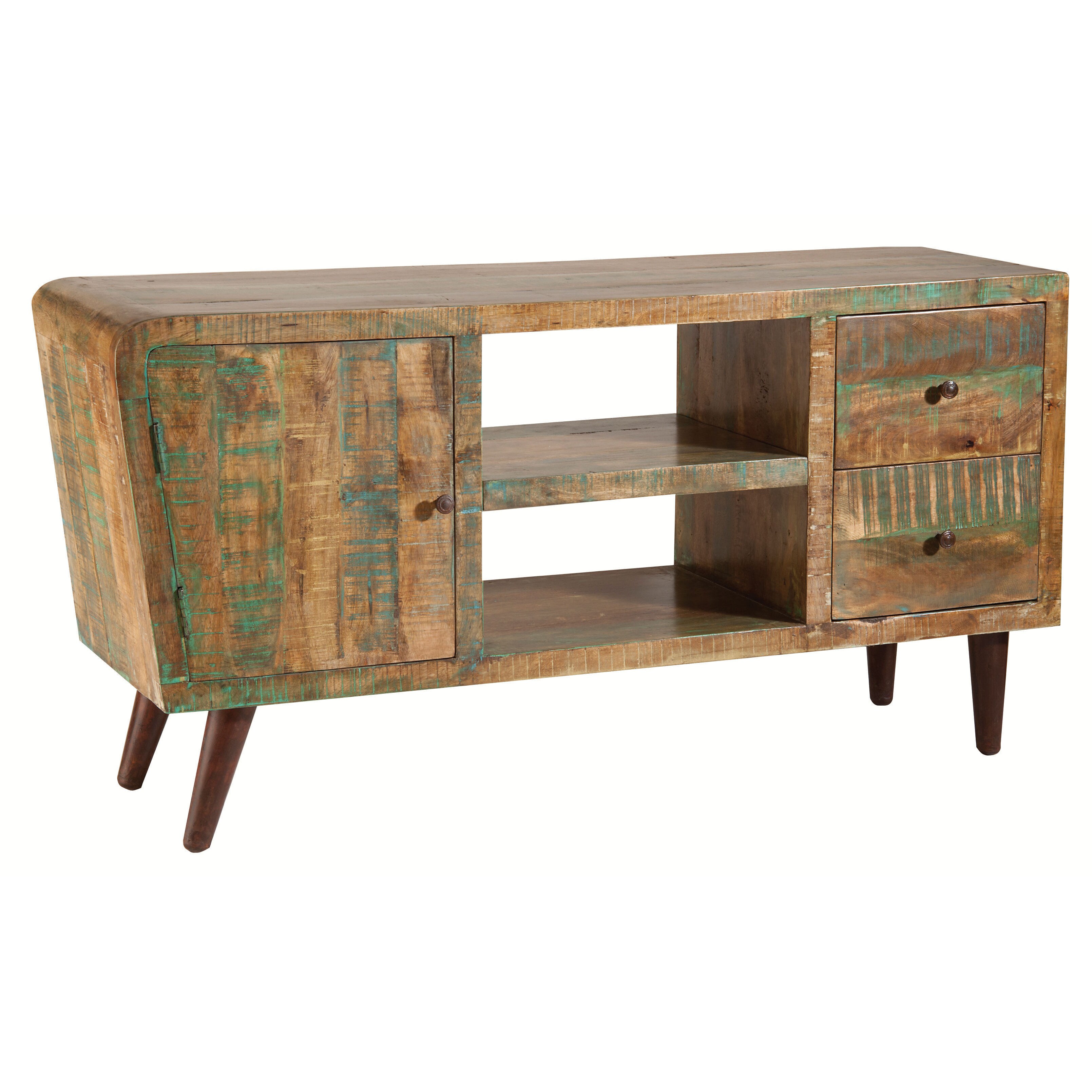 Shop Orbit Distressed Mango Wood Cabinet Free Shipping Today