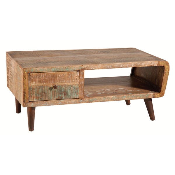 Shop Orbit Distressed Mango Wood Cocktail Table On Sale Free Shipping Today